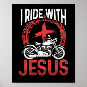 Motorfiets motorfiets Rider I rijd met Jezus Poster