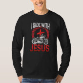 Motorfiets motorfiets Rider I rijd met Jezus T-shirt (Voorkant)