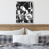 Motorfiets Motorrijder Bikerrit Rijder Canvas Afdruk (Insitu (Slaapkamer))