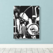 Motorfiets Motorrijder Bikerrit Rijder Canvas Afdruk (Insitu (Houten vloer))
