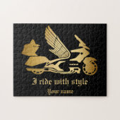 Motorfiets motorrijder goldwing legpuzzel (Horizontaal)