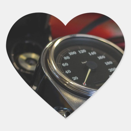 Motorfiets Motorrijder Hart Sticker (Voorkant)