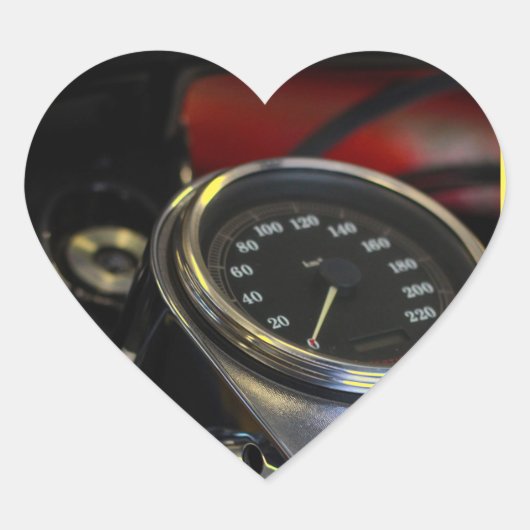 Motorfiets Motorrijder Hart Sticker (Voorkant)