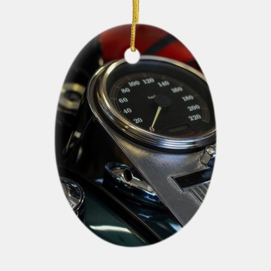 Motorfiets Motorrijder Keramisch Ornament (Voorkant)