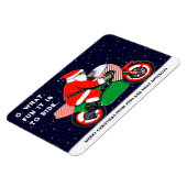 Motorfiets Motorrijder Kerstkaarten Magneet (Linkerzijde)