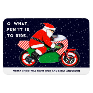 Motorfiets Motorrijder Kerstkaarten Magneet