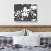 Motorfiets Motorrijder Rijder Canvas Print (Insitu (Slaapkamer))