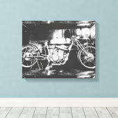 Motorfiets Motorrijder Rijder Canvas Print (Insitu (Houten vloer))