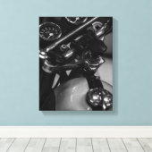 Motorfiets Motorrijder Rijder Fiets Canvas Afdruk (Insitu (Houten vloer))