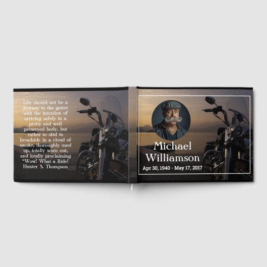 Motorfiets nabij water Fotocering van Life Gu Gastenboek (Volledig)