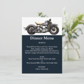 Motorfiets Navy Modern Trouwdiner Menu (Staand voorkant)