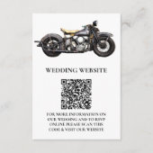  motorfiets Navy Modern Wedding Informatiekaartje (Voorkant)