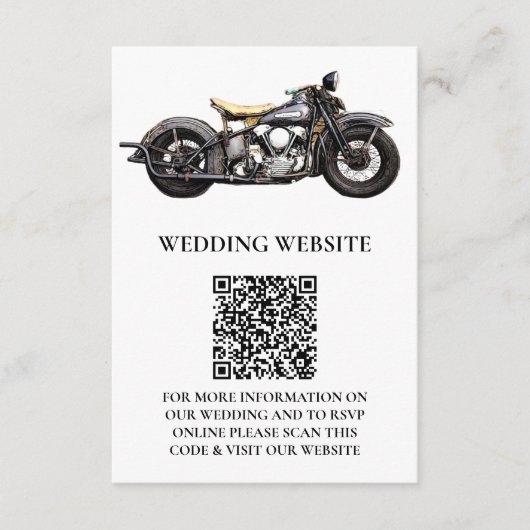  motorfiets Navy Modern Wedding Informatiekaartje (Voorkant)