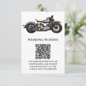  motorfiets Navy Modern Wedding Informatiekaartje (Staand voorkant)