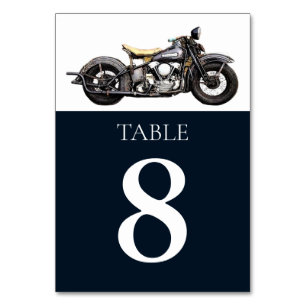 motorfiets Navy Modern Wedding Kaart