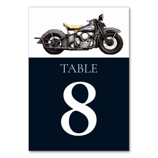 motorfiets Navy Modern Wedding Kaart (Achterkant)