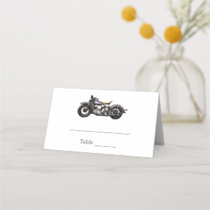 motorfiets Navy Modern Wedding Plaatskaartje