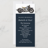  Motorfiets Navy Modern Wedding Programma (Voorkant)