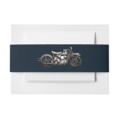  motorfiets Navy Modern Wedding Uitnodigingen Wikkel (Voorkant Voorbeeld)