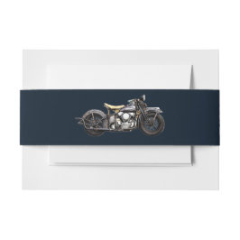  motorfiets Navy Modern Wedding Uitnodigingen Wikkel