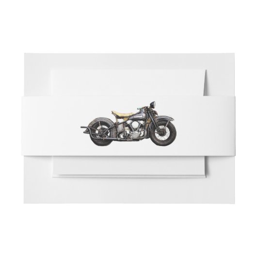  motorfiets Navy Modern Wedding Uitnodigingen Wikkel (Voorkant Voorbeeld)