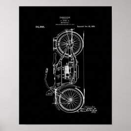 Motorfiets octrooi kunstposter | Vintage motorfiet Poster
