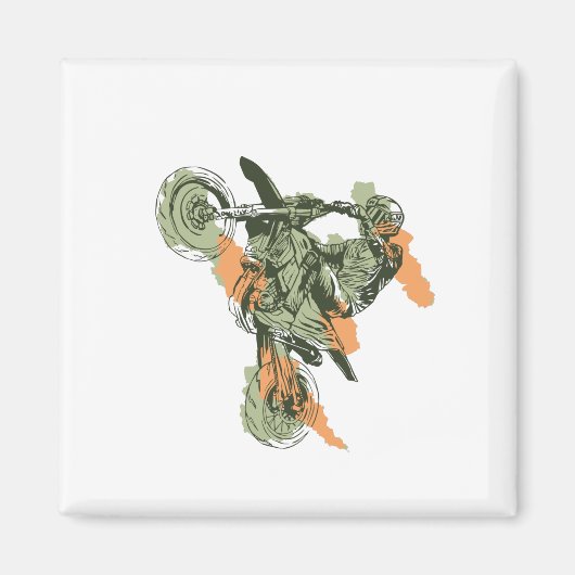 Motorfiets - Off-Road Biker Magneet (Voorkant)