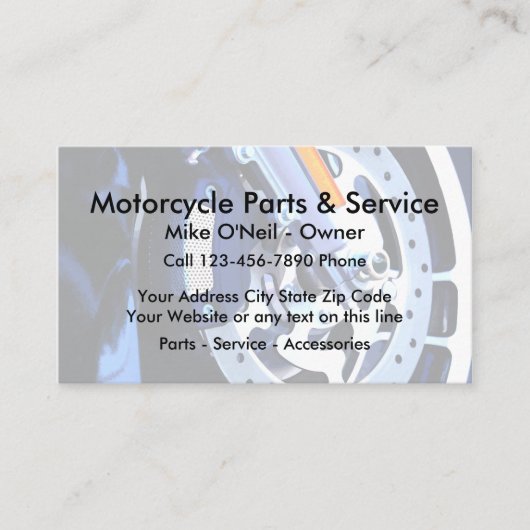 Motorfiets Onderdelen Service Visitekaartje (Voorkant)