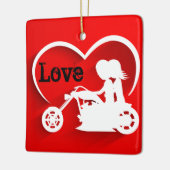 Motorfiets Onze eerste Kerstmis als Mr en Mrs Wedd Keramisch Ornament (Links)