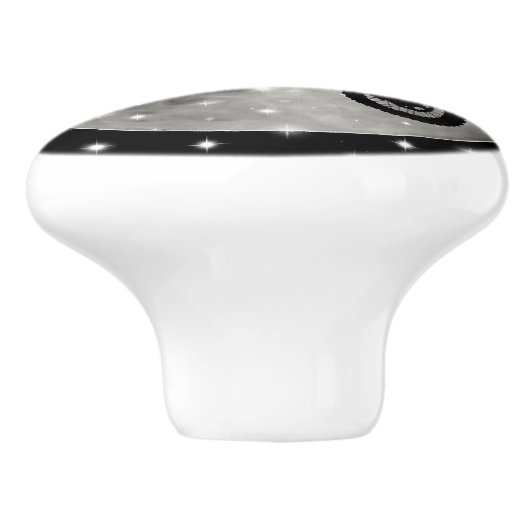 Motorfiets op de maan keramische knop (Zijkant)