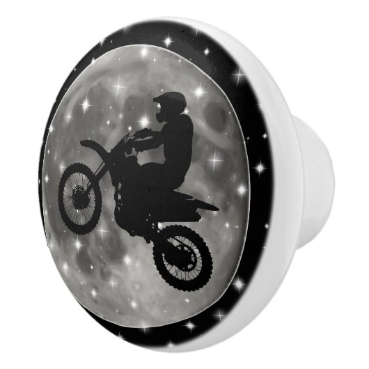 Motorfiets op de maan keramische knop (Rechts)