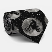 Motorfiets op de Maan Motorcross Sport Stropdas (Opgerold)