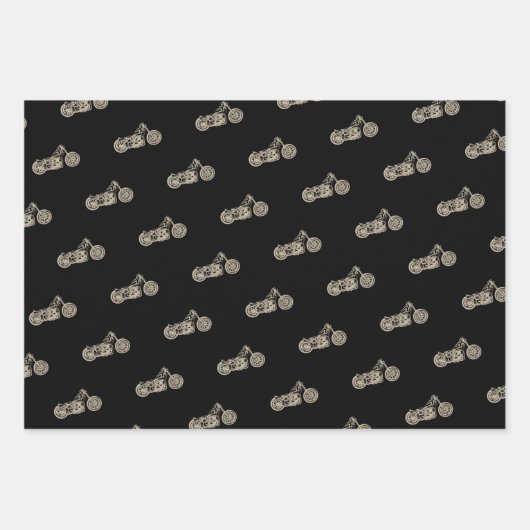 motorfiets op zwart inpakpapier vel (Voorkant 2)