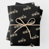 motorfiets op zwart inpakpapier vel (In situ)