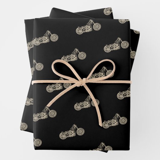  motorfiets op zwart inpakpapier vel (In situ)