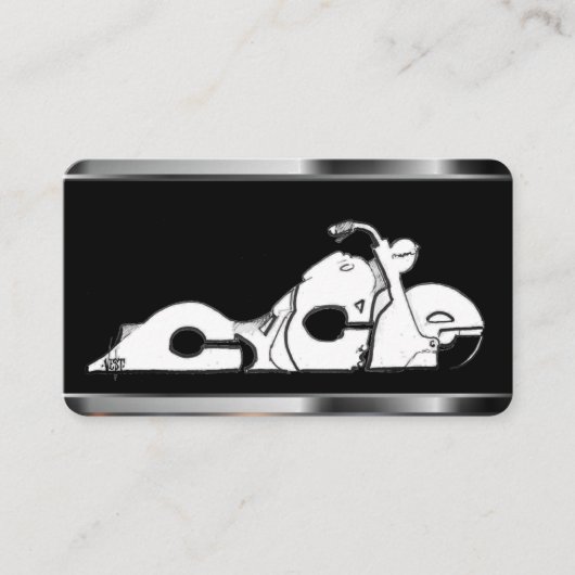 Motorfiets op zwart Sjabloon Visitekaartje (Voorkant)