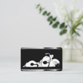 Motorfiets op zwart Sjabloon Visitekaartje (Staand voorkant)