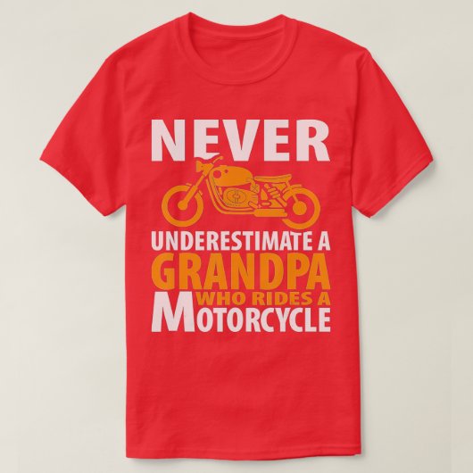 Motorfiets opa die rijdt met Mannen pa Gift T-shirt (Design voorkant)