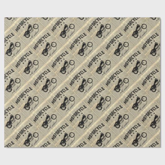 Motorfiets oude school cadeaupapier (Vlak)