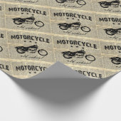 Motorfiets oude school cadeaupapier (Hoek)