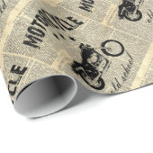 Motorfiets oude school cadeaupapier (Rol Hoek)