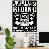 Motorfiets Papa Biker Poster (Thuiskantoor)