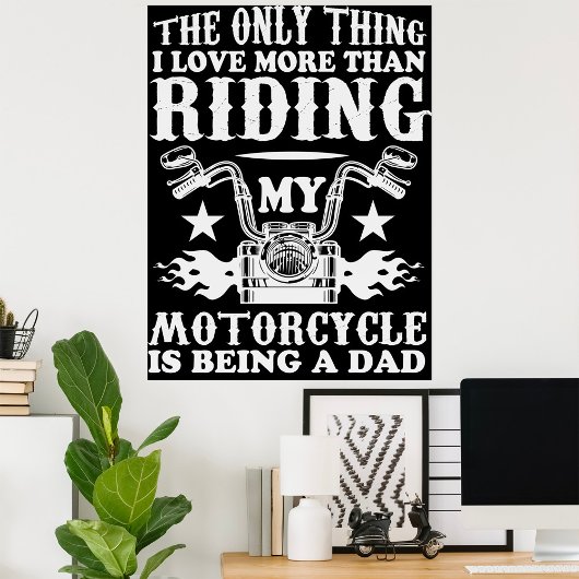 Motorfiets Papa Biker Poster