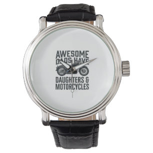 Motorfiets Papa Dochters Citaat Vintage Vector Des Horloge