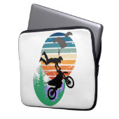 Motorfiets, parachutes en het buitenleven laptop sleeve (Voorkant Links)