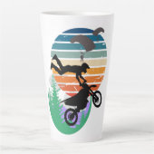 Motorfiets, parachutes en het buitenleven latte mok (Voorkant)