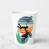 Motorfiets, parachutes en het buitenleven papieren bekers (Voorkant)