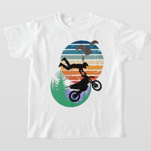 Motorfiets, parachutes en het buitenleven t-shirt (Laagn)