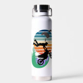 Motorfiets, parachutes en het buitenleven waterfles (Achterkant)