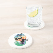 Motorfiets, parachutes en het buitenleven zandsteen onderzetter (Zijkant)